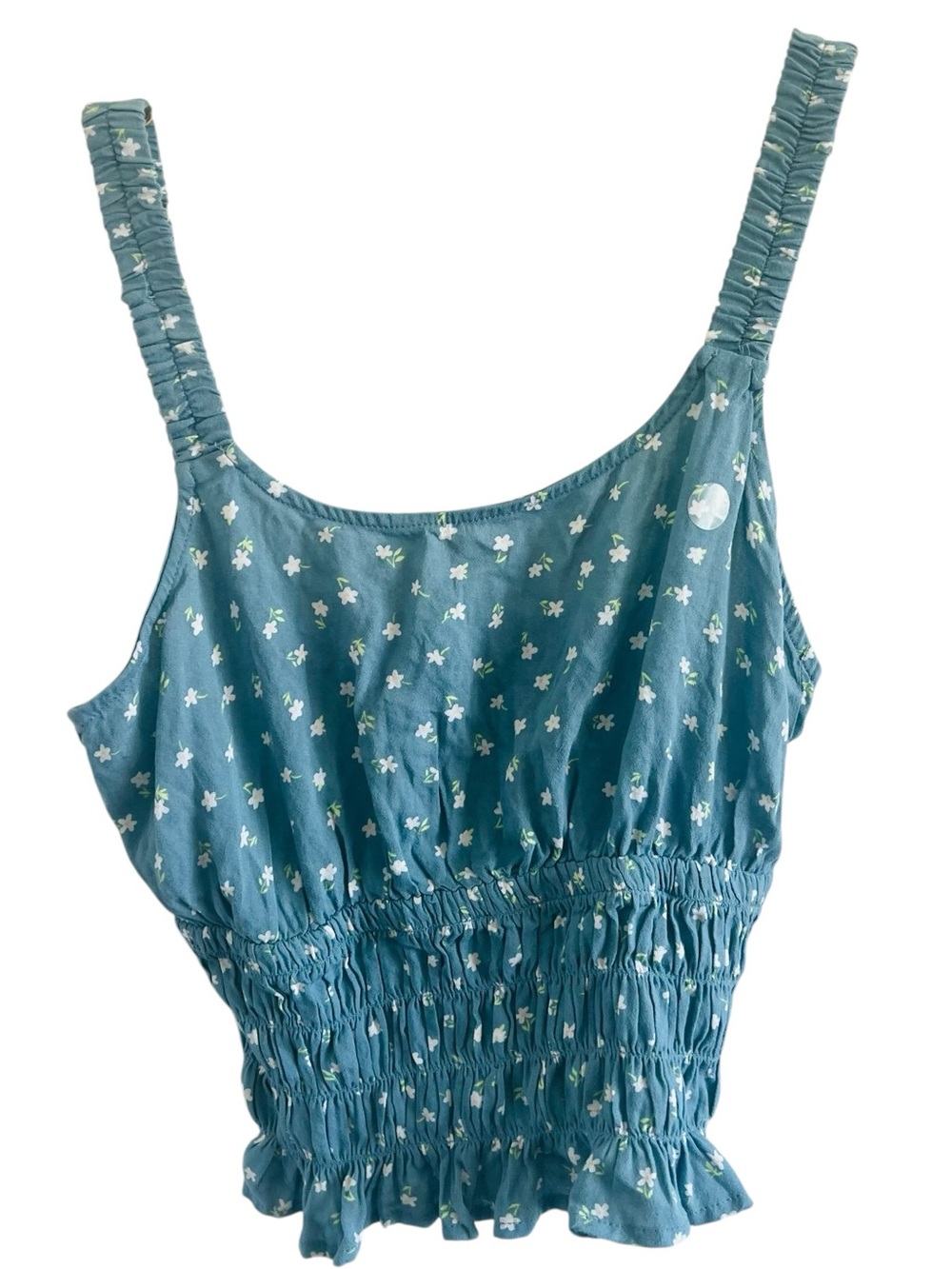 L.A Hearts Blue Floral Smocked Tank Top